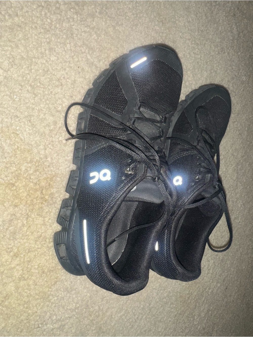 On Cloud Black Athletic Running Shoes for Women